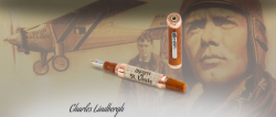 luxusn plniace pero ruov zlato, drevo Charles Lindbergh