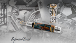 ru�ne malovan� plniace pero so striebrom Sigmund Freud