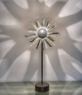 dizajnov� kovov� stolov� lampa SLUNCE strieborn�