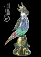 umeleck socha z Murano skla papagj na podstavci 24 - www.glancshop.sk