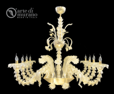 luxusn luster z Murano skla 100x100cm, vka 90cm zlat