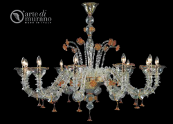 luxusn luster z Murano skla priemer 150cm, vka 105cm krytl, jantrov 1 - www.glancshop.sk