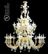 luxusn luster z Murano skla vka 170cm, priemer 150cm pre 12 + 8 iaroviek - www.glancshop.sk