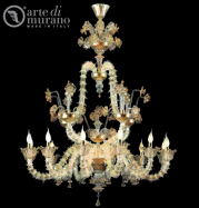 luxusn luster z Murano skla priemer 130cm, vka 135cm krit, zlat 5 - www.glancshop.sk