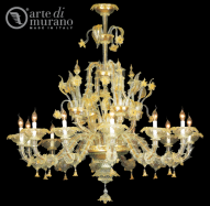 luxusn luster z Murano skla priemer 130cm, vka 130cm krit, zlat 15 - www.glancshop.sk