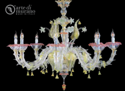 luxusn luster z Murano skla priemer 100cm, krit multicol
