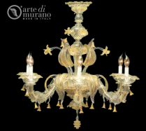 luxusn luster z Murano skla priemer 90cm, vka 85cm krit, zlat 17 - pohlad 1 - www.glancshop.sk