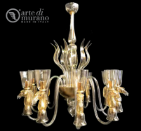 luxusn luster z Murano skla priemer 95cm, vka 95cm zlat 21 - www.glancshop.sk