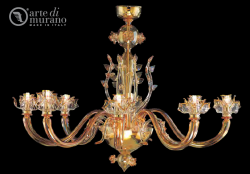 luxusn luster z Murano skla priemer 100cm, vka 75cm jantr 22 - www.glancshop.sk