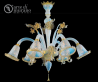 luxusn luster z Murano skla priemer 90cm, vka 85cm modr, zlat 24 - www.glancshop.sk