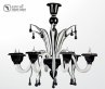 luxusn� luster z Murano skla priemer 76cm, v��ka 83cm �ierna, biela 35 - www.glancshop.sk