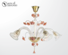 luxusn luster z Murano skla priemer 85cm, vka 80cm pink 39 - www.glancshop.sk