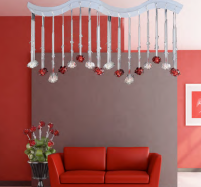 modern� z�vesn� svetlo, luster z Murano skla 200x50cm ru�e 1