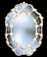 luxusn umeleck zrkadlo z Murano skla 64x91cm 10