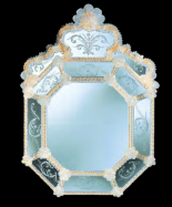 luxusn umeleck zrkadlo z Murano skla 59x83cm 12