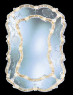 luxusn umeleck zrkadlo z Murano skla 53x77cm 13