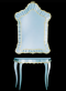 luxusn umeleck zrkadlo z Murano skla 100x143cm so stolkom 15 - www.glancshop.sk
