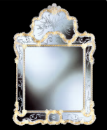 luxusn umeleck zrkadlo z Murano skla 75x107cm 16
