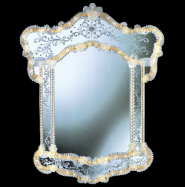 luxusn umeleck zrkadlo z Murano skla 74x91cm 21
