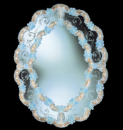 luxusn umeleck zrkadlo z Murano skla 60x80cm 22