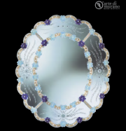 luxusn umeleck zrkadlo z Murano skla 80x95cm 23