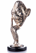 bronzov strieborn socha Myslite maska 2