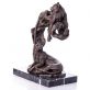 bronzov socha na mramorovom podstavci Leopardy 56 - pohlad 2 - www.glancshop.sk