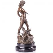 bronzov socha ena s leopardom 68