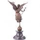 bronzov socha anjel s trbkou a vencom La Renome 76 - pohlad 3 - www.glancshop.sk