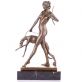 bronzov socha na mramorovom podstavci Diana so psom 61 - pohlad 1 - www.glancshop.sk