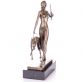 bronzov socha na mramorovom podstavci Diana so psom 61 - pohlad 2 - www.glancshop.sk