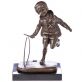 bronzov socha na mramorovom podstavci Chlapec s kruhom 102 - pohlad 1 - www.glancshop.sk