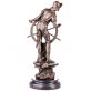 bronzov� socha na mramorovom podstavci Kapit�n s kormidlom 109 - pohlad 3 - www.glancshop.sk