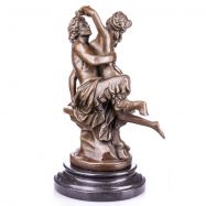 bronzov socha na mramorovom podstavci Satyr a Nymfa 114