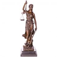 bronzov socha na mramorovom podstavci Justitia 78