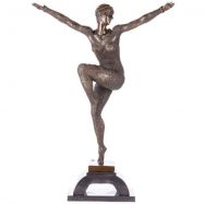 bronzov socha tanenice na mramorovom podstavci Art Deco 82 - pohlad 1 - www.glancshop.sk