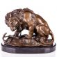 bronzov socha na mramorovom podstavci Lev s hadom 33 - pohlad 1 - www.glancshop.sk