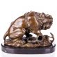 bronzov socha na mramorovom podstavci Lev s hadom 33 - pohlad 3 - www.glancshop.sk