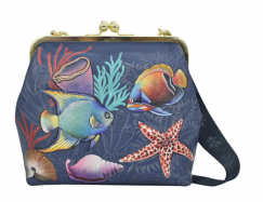 ru�ne malovan� ko�en� kabelka s kovov�m r�mom Anuschka 14