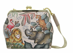 ru�ne malovan� ko�en� kabelka s kovov�m r�mom Anuschka 16