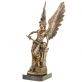 bronzov� socha Anjel s me�om na mramorovom podstavci 100 - pohlad 2 - www.glancshop.sk