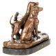 bronzov� socha Polovn� psy na mramorov�m podstavci 29 - pohlad 2 - www.glancshop.sk