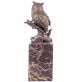 bronzov� socha na mramorovom podstavci Sova 9 - pohlad 3 - www.glancshop.sk