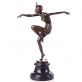 bronzov� socha Art Deco na mramorovom podstavci Tane�nica 180 - pohlad 1 - www.glancshop.sk